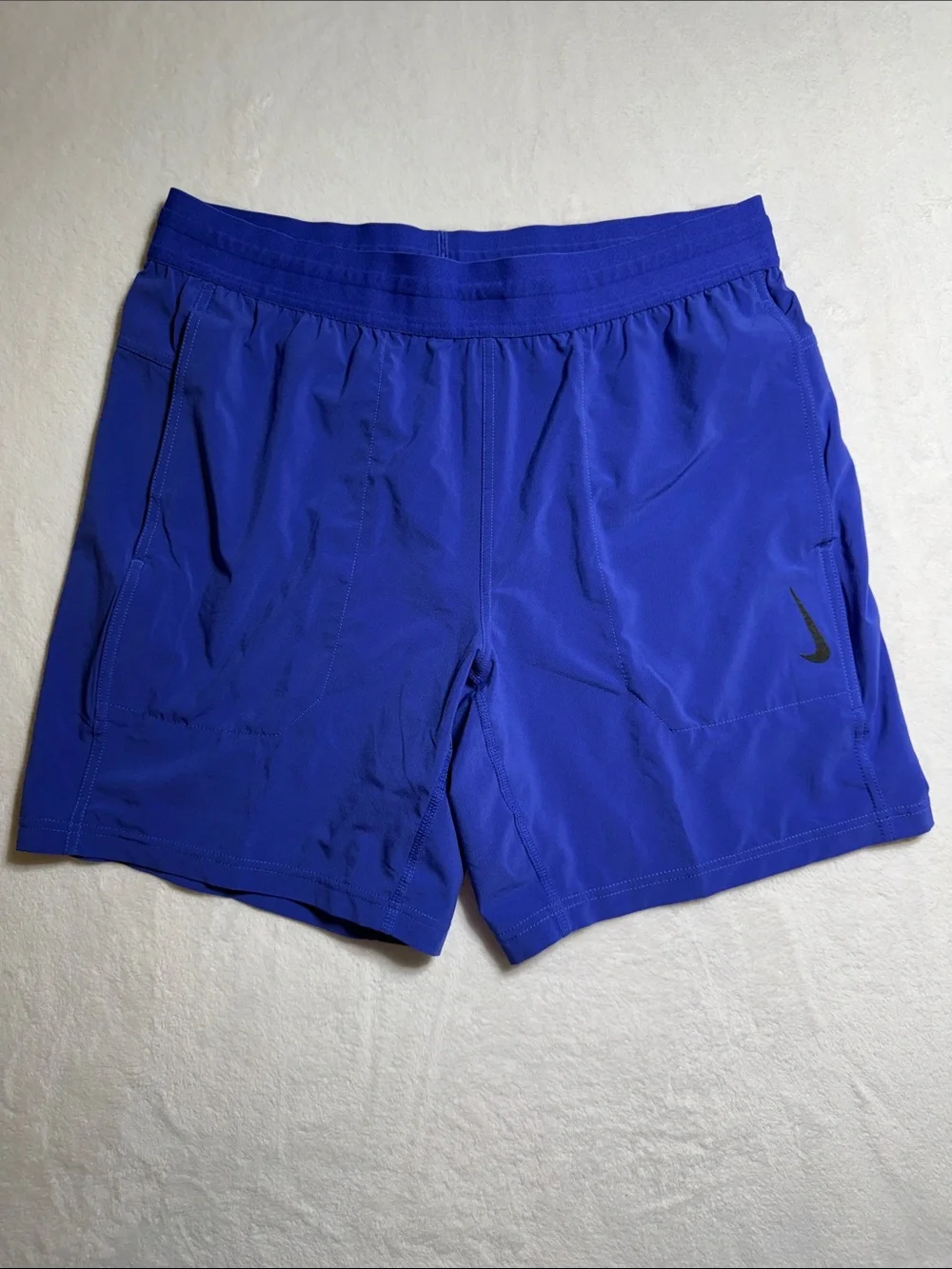 Nike Blue Performance Yoga Shorts with Swoosh